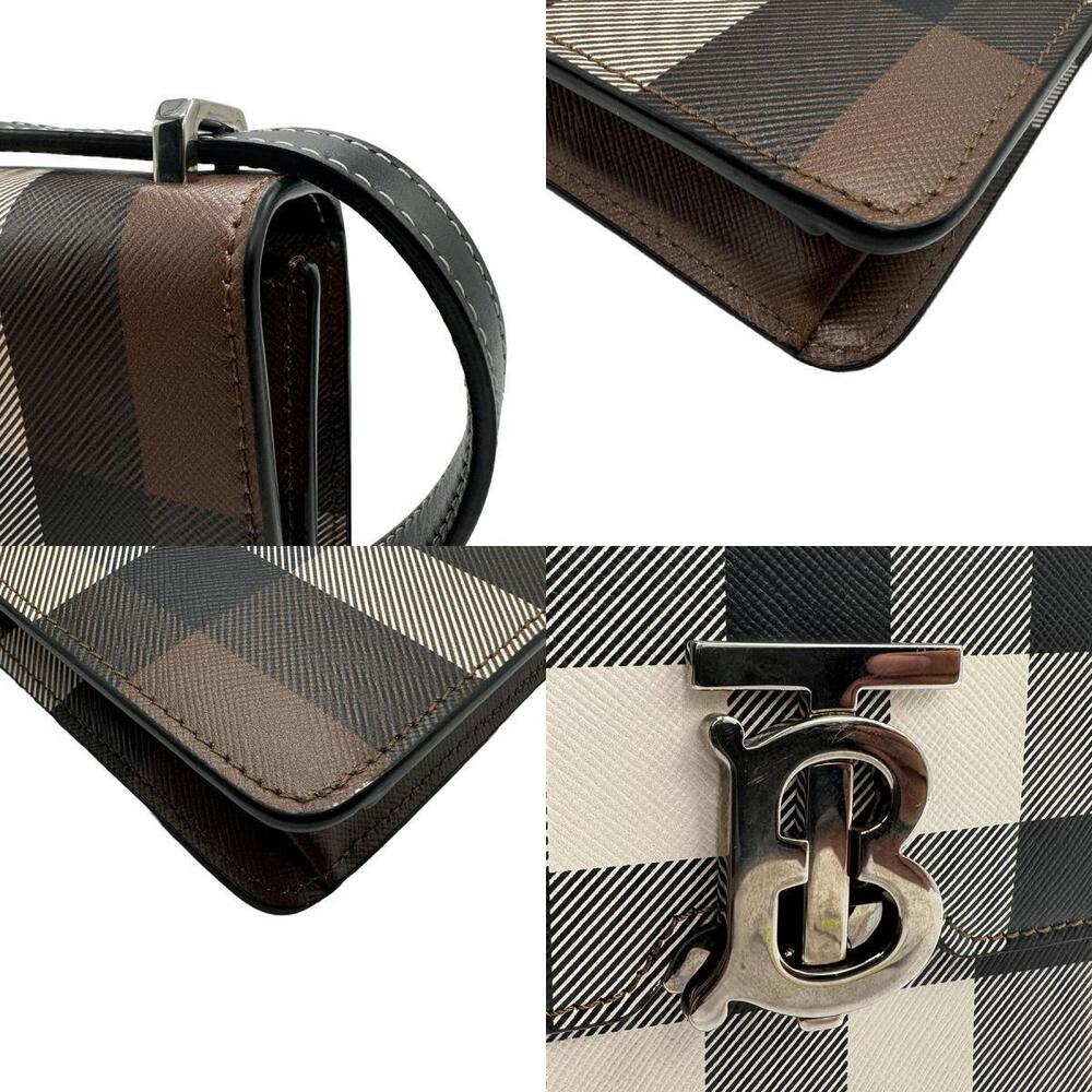Burberry Silver Brown Robin Black Shoulder Leather White Bag - Picture 4 of 4